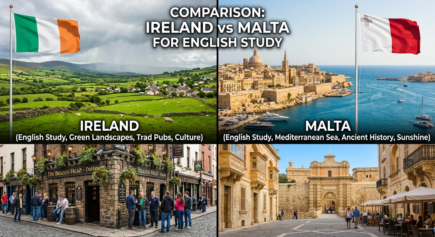 Irlanda vs Malta: ¿Dónde estudiar inglés en Europa?